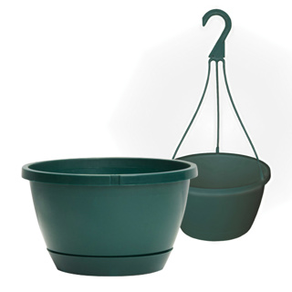 Hanging Basket HC Companies 10.75" Traditional with Saucer Green - Hangers Not Included