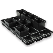 Square Pot T.O. Plastics 4.5" Vacuum Deep Black