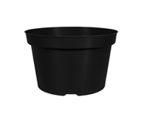 Round Pot HC Companies 9" x 6.25" Mum Pot Black PALLET